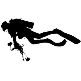 Ranger Products Scuba Diver Diving Silhouette Car Window Decal Sticker DVR002 (White Color Decal) - Die Cut Decal Bumper Sticker for Windows, Cars, Trucks, Laptops, Etc.