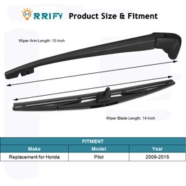 ORRIFY Rear Windshield Wiper Arm Blade 76730SZAA02 for Honda Pilot 2009-2015 Back Windshield Wiper Assembly