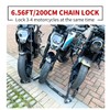 AKM Motorcycle Lock Chain Lock Anti-Theft 6.56ft/250cm Super Long Durable