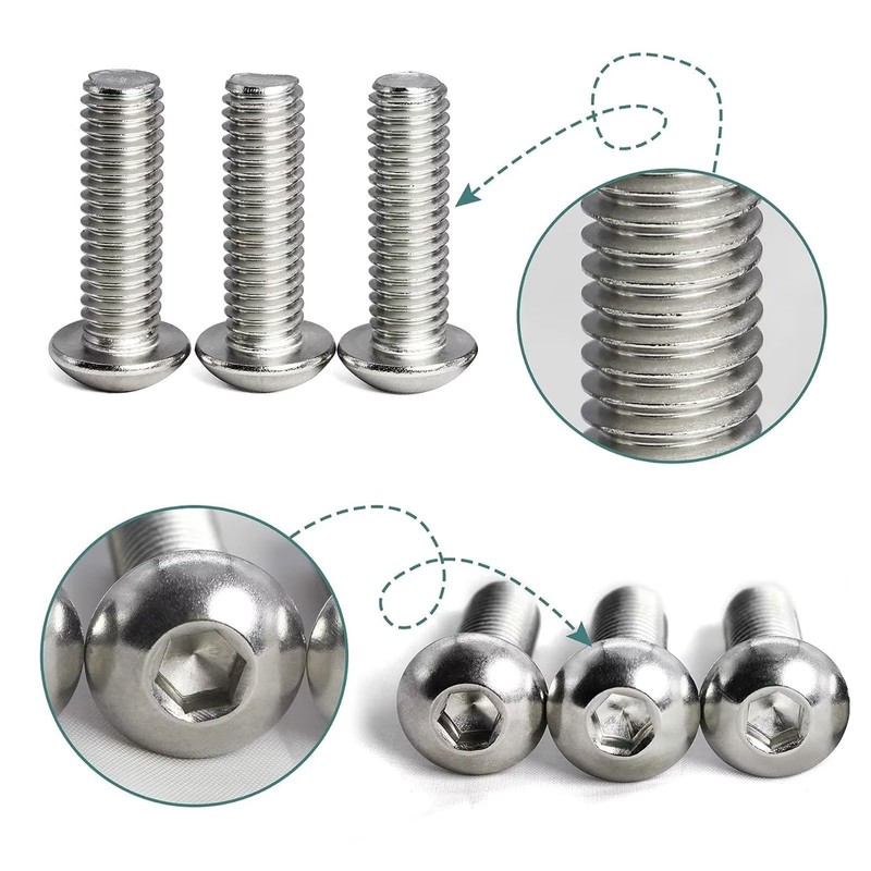 M6-1 x 55mm Button Head Socket Cap Screws,Allen Socket Drive,Stainless
