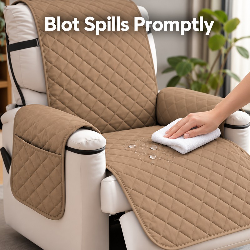 Waterproof Recliner Quilted Cover – Nonslip Furniture Slipcover with Elastic