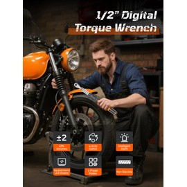 Fanwiike 1/2" Drive Digital Torque Wrench, 7.38-147.5 ft.lb/10-200 Nm, Foot Pound Torque Wrench Electronic with Buzzer & LCD Indicator, Torque Wrench Set for Cars Automotive, ±2% Accuracy