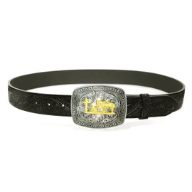 GURANSE Kneeling Prayer And Nice Horse & Bull Head Belt Buckle With Western Cowboy Symbol Style