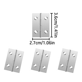 Folding Butt Hinges, 10 Pcs Stainless Steel Small Hinges 4 Mounting Holes Hardware Furniture Repair Cabinet Hinges for Wooden Case Jewelry Box, Lid, Cupboard(1.41 * 1.06in)