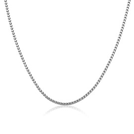 Metro Jewelry Stainless Steel 2.5MM Franco Chain Necklace for Men with Yellow Gold or Black Ion Plating 18 to 28 Inch Long with Lobster Claw, Metal, No Gemstone