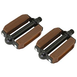 Lowrider 507 Block PVC Bike Pedals 9/16" Brown and Black. Works on 3 Piece cranks. Sold as a Pair. Bike Part for Some Beach Cruiser, Track Bike, Fixie Bikes, Bicycle Parts