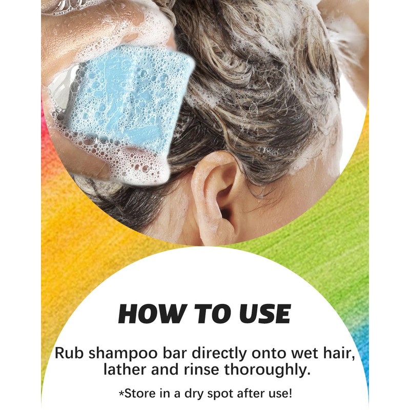 6Pcs Shampoo Bars for Hair (8.46oz), Natural Ingredients Solid Shampoo