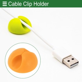 Motoforti Universal Cable Holder Clip Cable Clip Cord Management Organizer, 28x15mm, Durable, Silicone, Yellow for Car Dashboard TV PC Laptop Office Desk