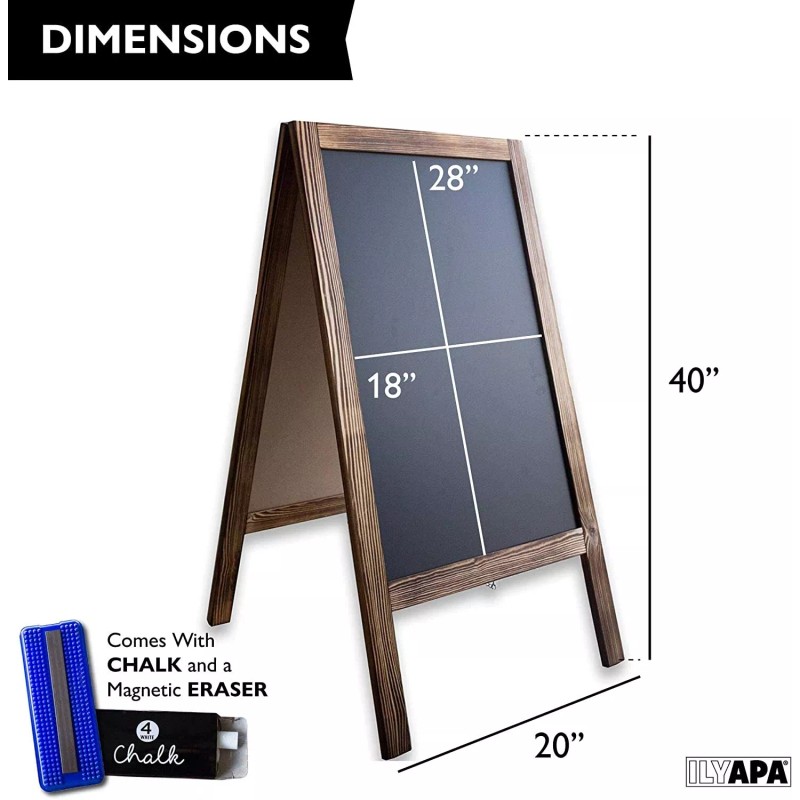 Ilyapa Wooden A-Frame Sign with Eraser & Chalk - 40