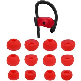 Red Replacement Earbud Tips for Beats Powerbeats3 Wireless Stereo Headphones - Small, Medium, Large