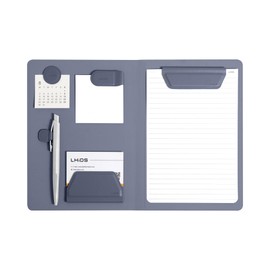 LHiDS Creative Magnetic Business Portfolio Resume Padfolio Organizer with Clipboard, Paper Clip, Writing Pad, Pen/Card Holder, Magnetic Closure for Work, School and More (Midnight Blue, A5)