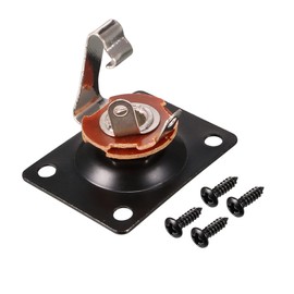 sourcing map 1/4 Inch 6.35mm Guitar Mono Output Jack Plate Input Socket for Electric Guitar, Black 2pcs
