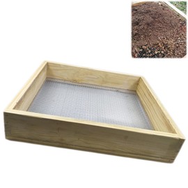 Sifter for Garden, 14.96" Hand Held Multi-Purpose Wood Compost Soil Screen Dirt Cedar Garden Sifter for Compost Sifting Soil, Dirt, Peat Moss and Potting Soil
