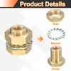 sourcing map 4Pcs Brass Bulkhead Fitting NPT 1/8" Female Double