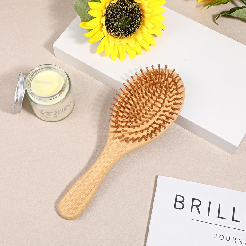 20 Pcs Wooden Hair Brush Bulk, Anti-Static