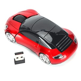 Ratón Inalámbrico de 2,4 G, Ratón Inteligente con Forma de Coche, Ratón Inalámbrico Portátil para Portátil, con Receptor USB, Posicionamiento óptico,