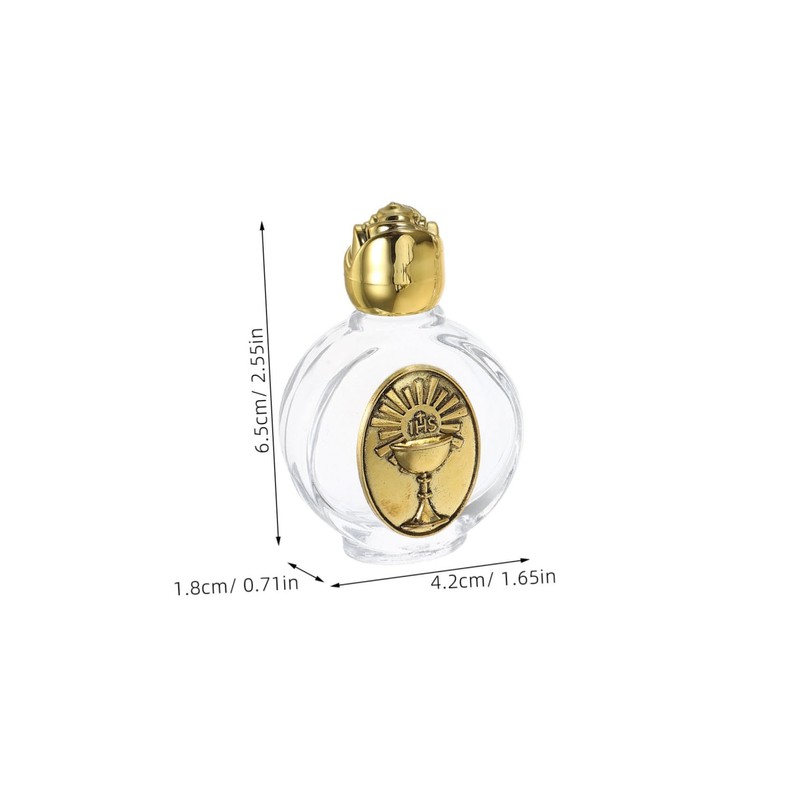 OHPHCALL Small Embossed Holy Water Bottles Refillable Catholic Blessing Water