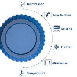 Webake - Molde de silicona para quiche, 8 moldes redondos estriados para hornear de 5 pulgadas, moldes pequeños para pasteles de Maryann para hornear, multicolor