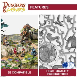 Dungeons & Lasers: NPC Miniature Pack - 68 Miniatures with Scenic Bases - DND Figurine Set for Tabletop RPG Games 5E Compatible - 28MM Unpainted and Unassembled - Ages 14+