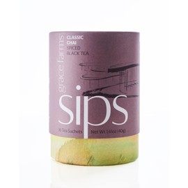 Grace Farms Organic Classic Chai Black Tea, 16 Pyramid Sachets | Ginger & Spices | Fairtrade & Kosher |Gives Back 100% of Profits