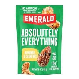 Emerald Nuts Absolutely Everything Almonds & Cashews (1-Pack) | 5oz Resealable Bag | Plant-Based Protein, Kosher Dairy Certified, Non-GMO | Contains No Artificial Preservatives, Flavors or Synthetic Colors