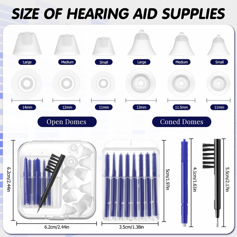 Hearing Amplifier Accessories Kit, Compatible with Audien Hearing(8 Pcs)