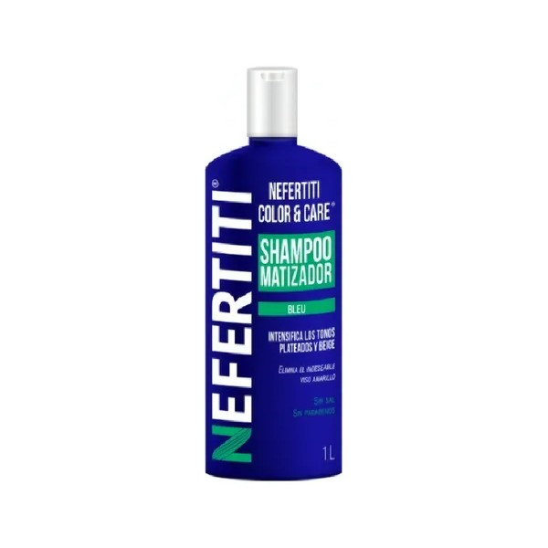 Shampoo Matizador Bleu Nefertiti 1 Lt Platina Canas Y Luces