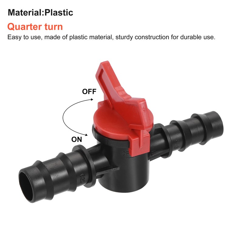 sourcing map Ball Valve 19mm x 16mm Barb Connector Shut