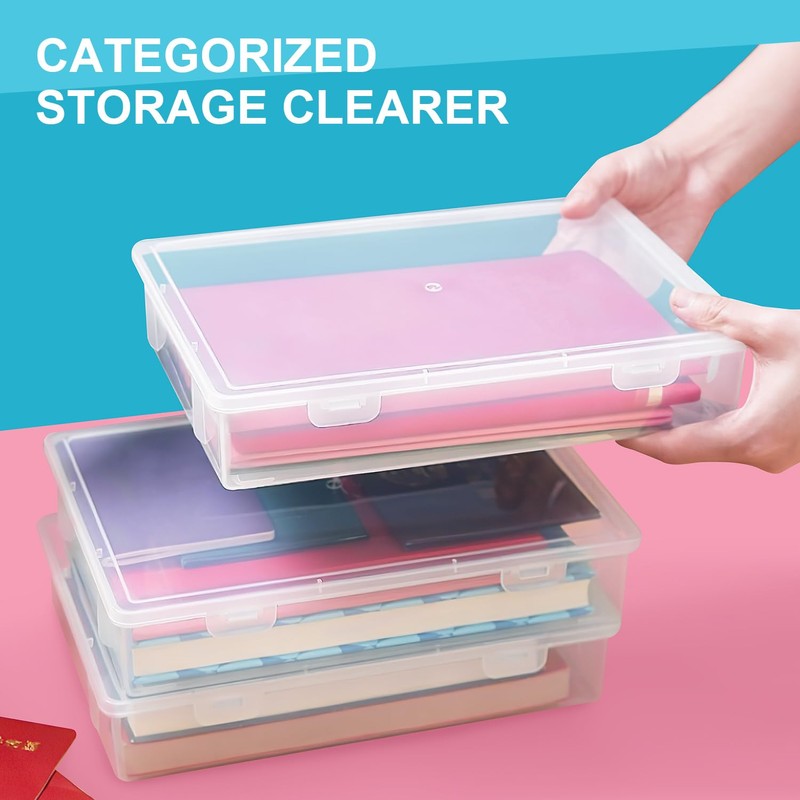 Storage Box with Lid, Multi-Purpose Storage Box, 2 Pack, Rectangular