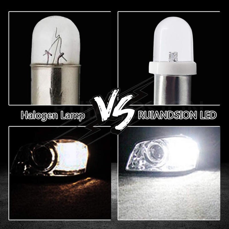 Ruiandsion 10pcs BA9S LED Bulbs White 24V 1895 1891 53