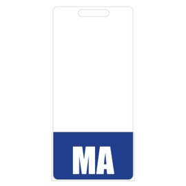 MA Badge Buddy (Blue) - Vertical Heavy Duty Badge Tags for Medical Assistants - Double Sided Badge Identification Card