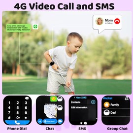 Smartwatch Kinder, 4G GPS Uhr Kinder Smartwatch mit GPS mit SIM WiFi Videoanruf SOS Schulmodus Kamera Wasserdichte Spiele Voice Chat Handy Wecker, Kinderuhr Geschenke für Mädchen Jungen Student