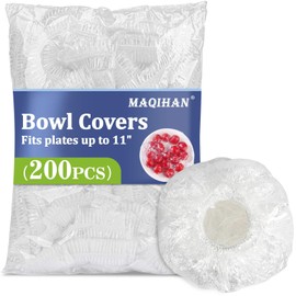 MAQIHAN Reusable Large 200PCS Bowl Covers, Plastic, Round, Cookware-Lids