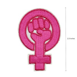 Girl Power fist Pride Woman's Movement Pink Feminist Resistance Embroidered Iron on sew on Patch Applique for Clothing