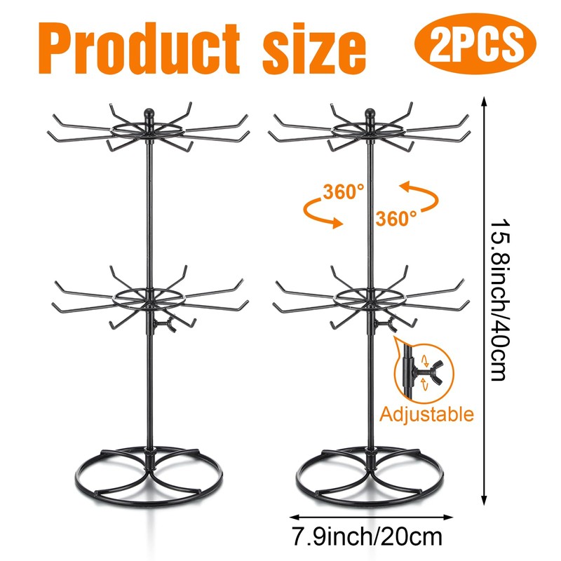 Tandefio 2 Pcs Rotating Bracelet Display Stand Jewelry Rack Metal