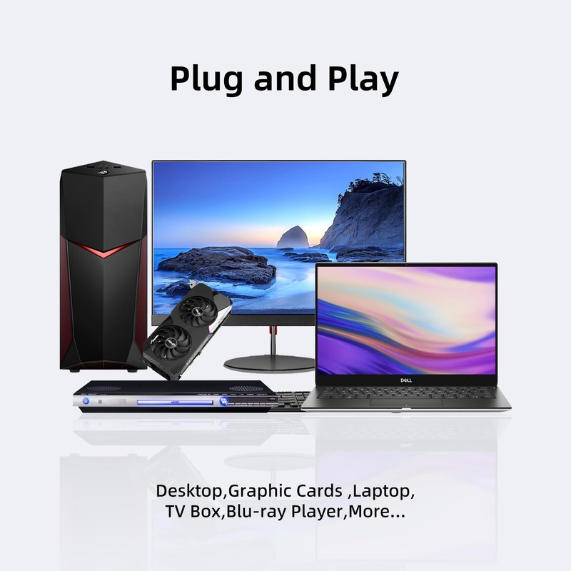 DisplayPort Splitter, 4K@60Hz DisplayPort to Dual displayPort Adapter, Display Port