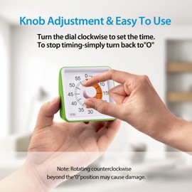 NGTeco Visual Timer, 60-Minute Countdown Timer for Kids, Toddler, Autism, ADHD or Adults - Visual Time Management Tool for Classroom, Kitchen, Cooking, Office (Batteries Included Green)