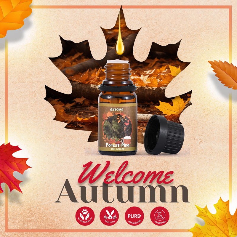 Autumn Fragrance Oils Set, AVEOIRA Fall Essential Oil Set for