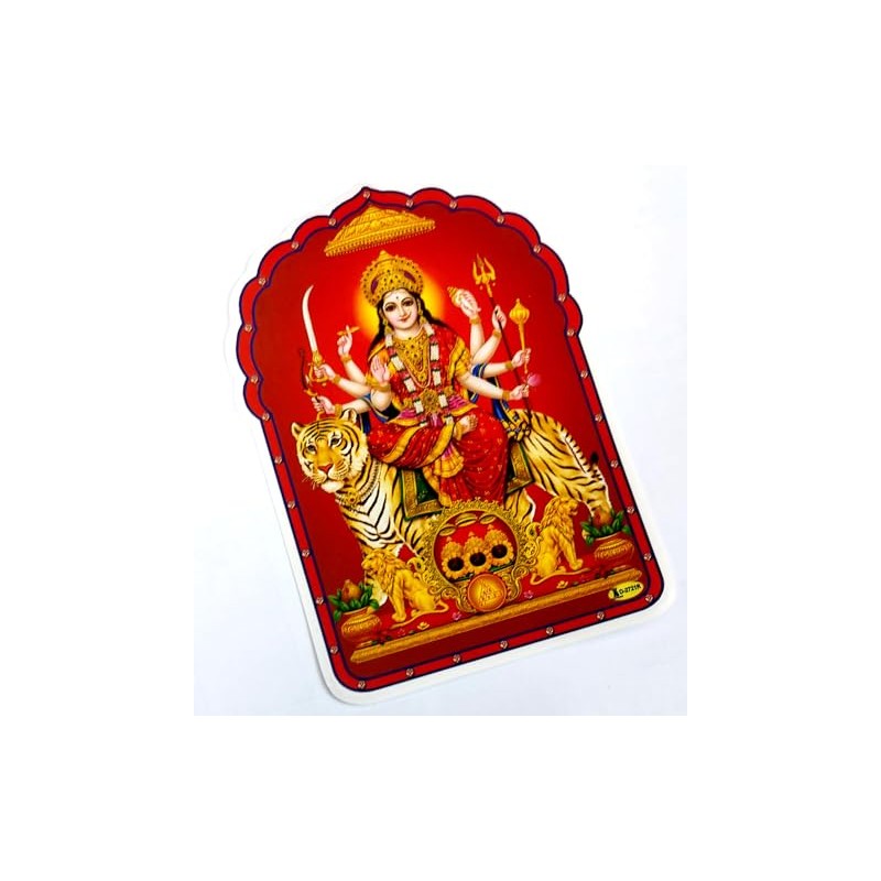 The Saviour Goddess Durga Hindu God Sticker (Size 6" x