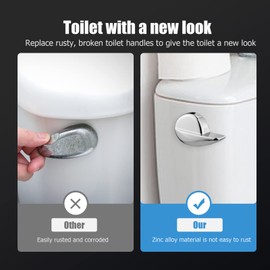Toilet Handle Replacement Kit for TOTO Toilets, Upgrade THU068#CP Trip Lvr for St743S Side Mount Metal Toilet Flush Tank Lever Handle with Flapper Chains for TOTO Kohler Toilet Tank, 1-Pack
