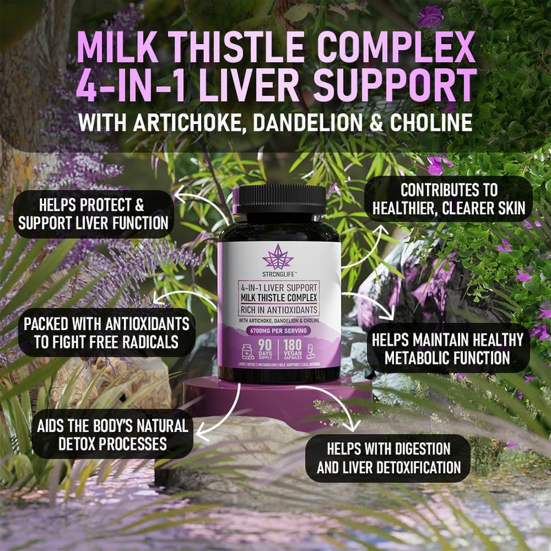 Milk Thistle Complex Capsules – 6000mg Silymarin Extract with Artichoke,