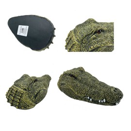 LB H&F Pond figure crocodile head floating animal alligator decorative garden figure 24 x 12 cm animal figure garden pond mini pond green PO (crocodile)