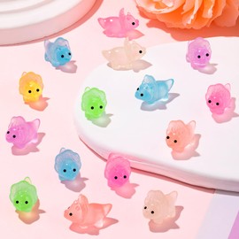 HFAYDZSW 120Pcs Luminous Mini Resin Dinosaurs, Glow in The Dark Miniature Dinosaur Figurines for Garden, Landscape, Aquarium, Dollhouse, Birthday Party, Room Crafts Decor