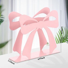 Reallnaive 1 Pcs Pink Bow Napkin Holder for Tables Metal Pink Napkin Dispenser Vintage Kitchen Decor Bow Tissue Dispenser for Coquette Home Party Countertop