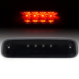 G-PLUS LED Third 3rd Brake Cargo Light Assembly Compatible with Jeep Cherokee 1997 1998 1999 2000 2001 Rear Roof Center High Mount Stop Tail Light Replacement (Black Housing Smoke Lens)