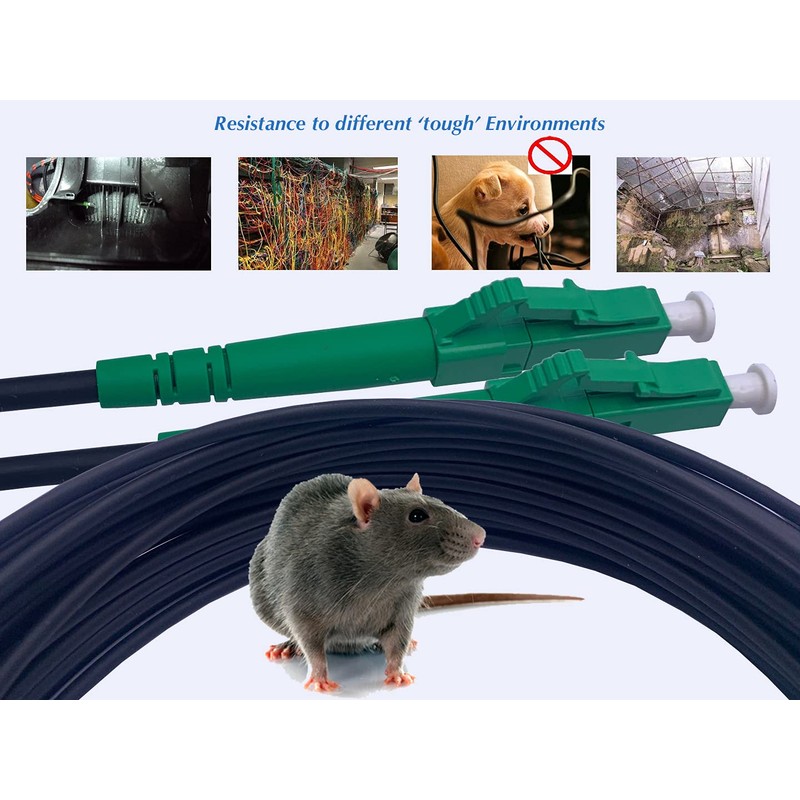 Elfcam® - Gepanzerte Glasfaserkabel LC/APC auf LC/APC Stecker, Simple Singlemode