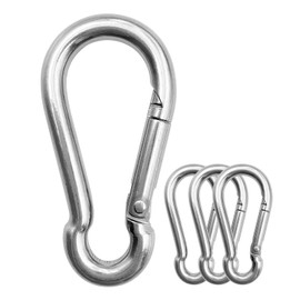 ThreeLeaves Stainless Steel Carabiner Clips Heavy Duty.Spring Snap Hook Carabiner 12 Pack. (2.36 Inch)