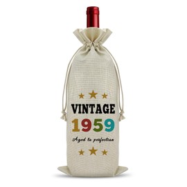 Vintage 1959 Gifts for Women Men Wine Bag Happy 65th Birthday Gifts 65 Year Old Birthday Gifts for Dad Mum Birthday Party Decoration Wine Bag Gifts Turning 65 Gifts for Grandma Grandpa Friends