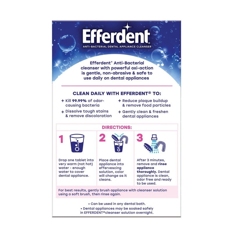 Retainer Cleaning Tablets, Denture Cleanser Tablets for Dental Appliances, Co...