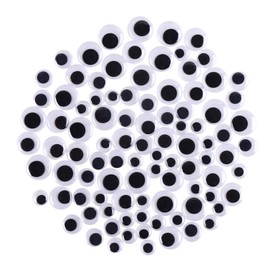 CCINEE Doll Eyes, Black Eyes, Movable Type, Doll Eyes, 0.5 inch (12 mm), 0.6 inch (15 mm), 0.7 inch (18 mm), 0.8 inches (20 mm), 4 Sizes for Paste Type, Approximately 200 Pieces